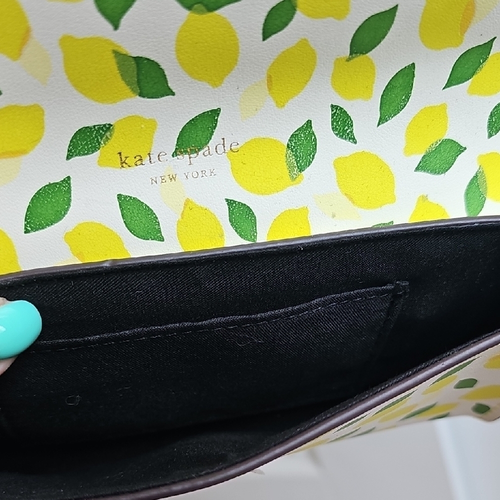 Kate Spade NWT  Lemon Print Crossbody Bag Belt Bag- White, Yellow, Green - Picture 8 of 11